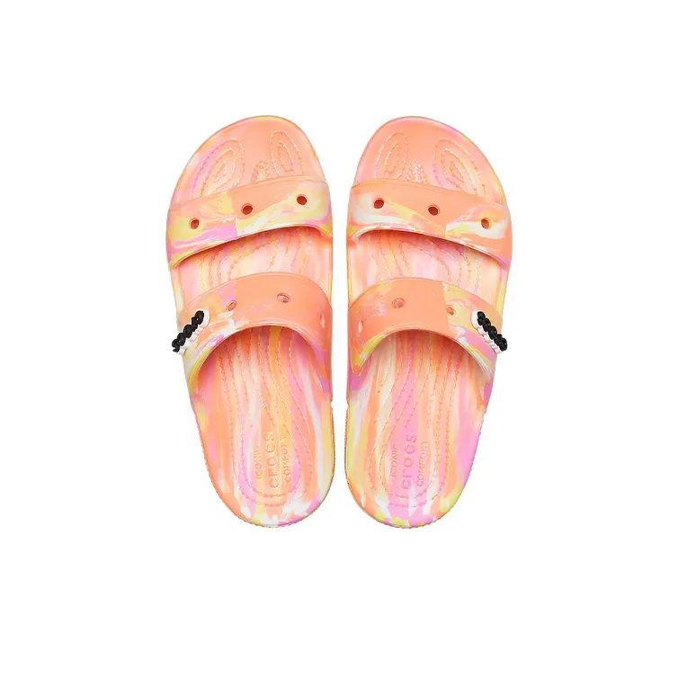 Crocs Classic Clog Marble Beach Unisex Red Multi Color Slippers 'Red'-3