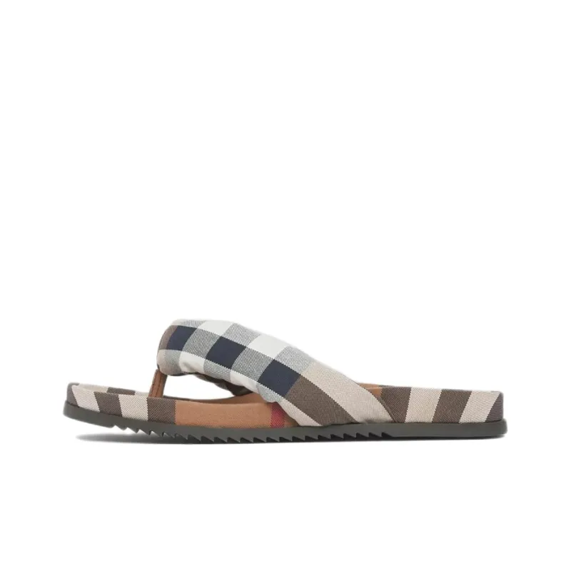 Burberry Check Print Thong Sandals Brown-0