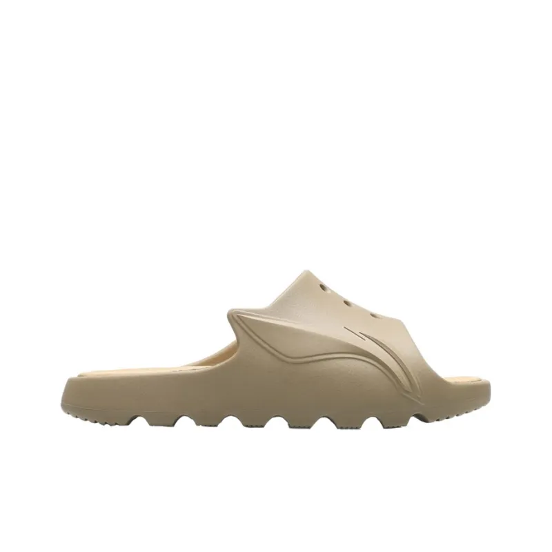 LiNing Rubber Sole Quiet Slide Slippers Men's Khaki-1