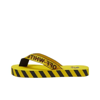 OFF WHITE Slip Resistant Flip Flops Men's Black Yellow