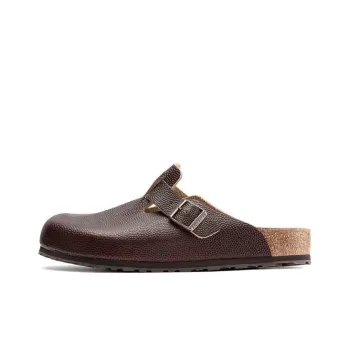 Birkenstock Boston Super Grip Embossed Natural Leather Roast Brown