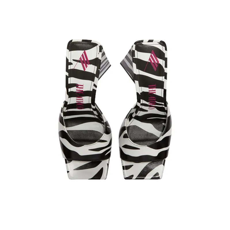 The Attico Devon Zebra Pattern Sandals Women's-3