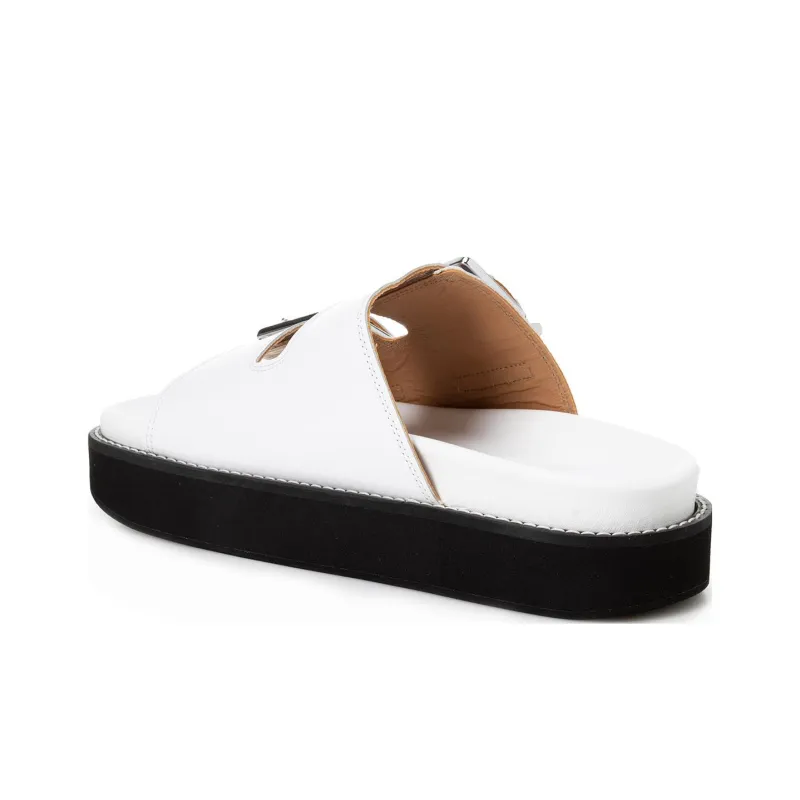 GANNI Slide Slippers Women's Black White-3