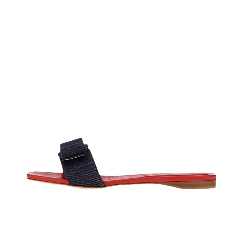 FERRAGAMO Viva Odor Resistant Slide Slippers Women's Blue-0