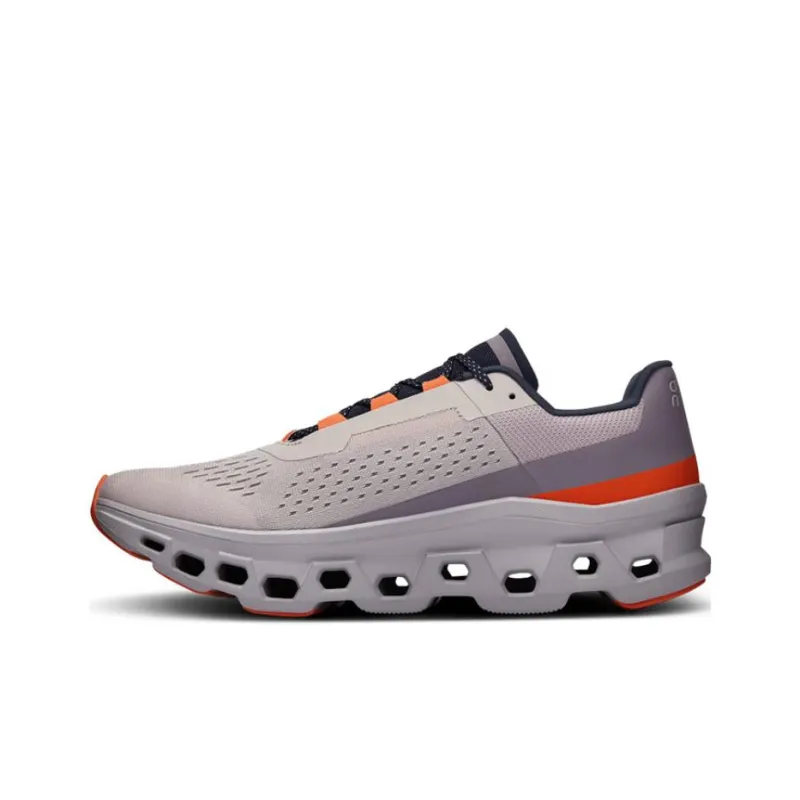 On Cloudmonster Anti Slip Wear Resistant Low Top Carbon Plate Casual Running Shoes Men's Gray-0