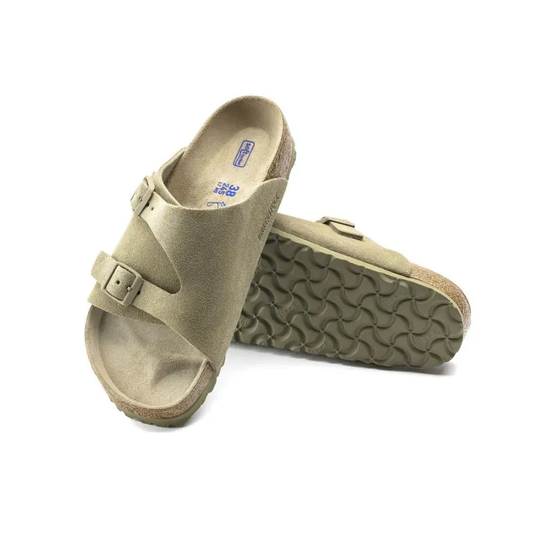 Birkenstock Zurich Soft Footbed Suede Sandals'Faded Khaki'-3
