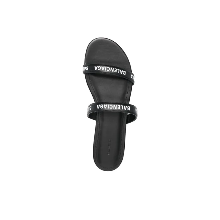 Balenciaga Logo Sandals 'Calf Black' Women's-4