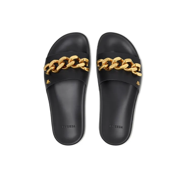 VERSACE Slip Resistant Stylish Sandal Men's Black-3