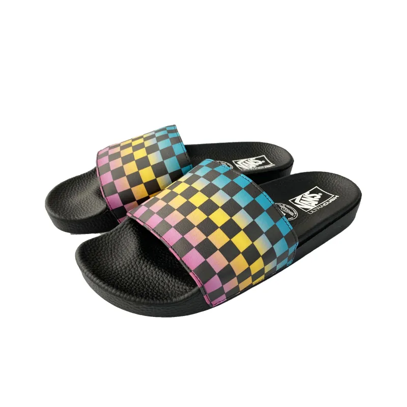 Vans Slide On Triple Crown Of Surfing Slippers Black/Rainbow Women's-1