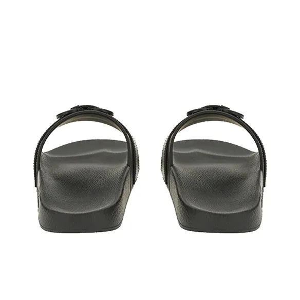 FERRAGAMO GANCINI Rubber Sole Slide Slippers Men's Black-5