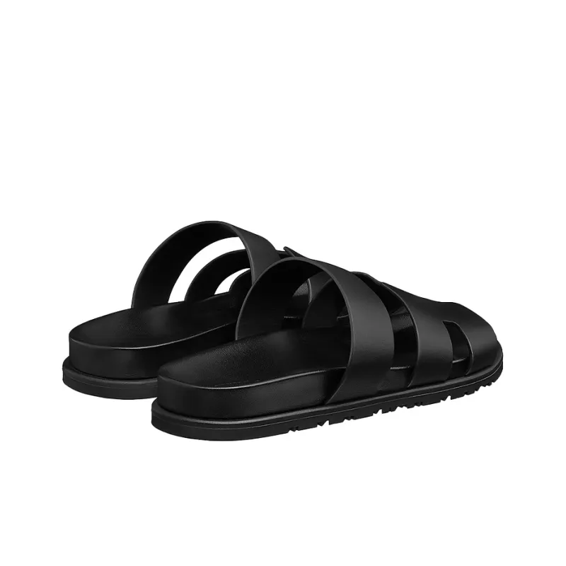 HERMES Ankara Slide Slippers Men's Black-3