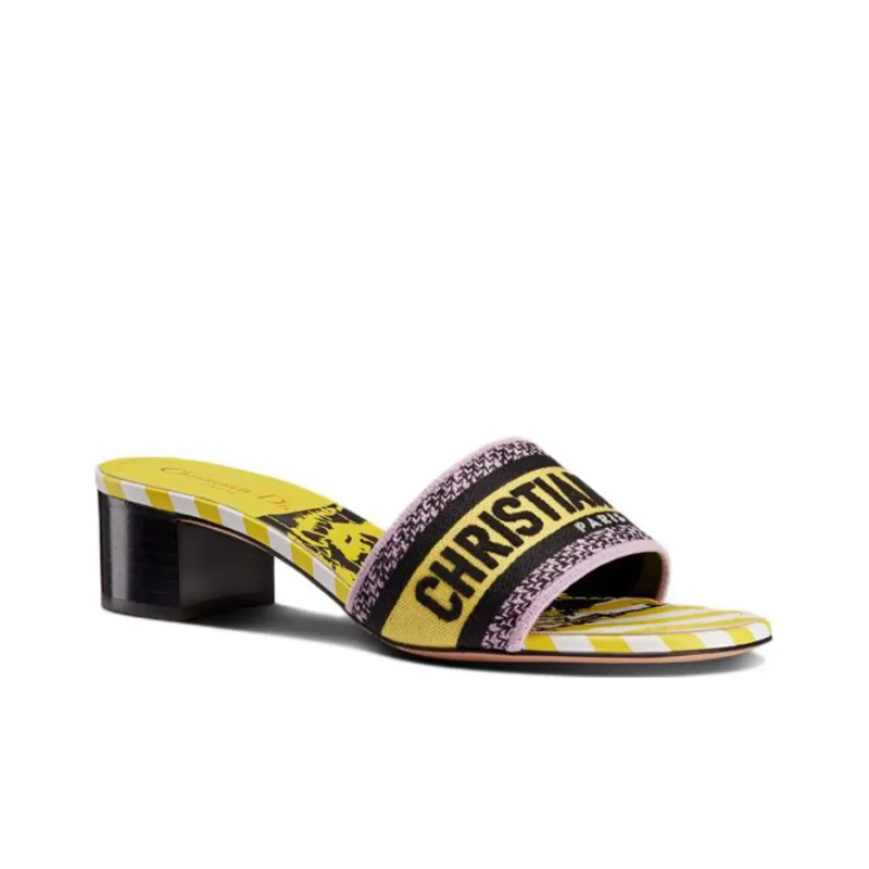 DIOR Dway Slip Resistant Slide Slippers Women's Bright Yellow-2