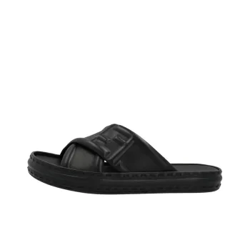 FENDI Crossover Band Sandal Black Embossed Macro Ff Motif