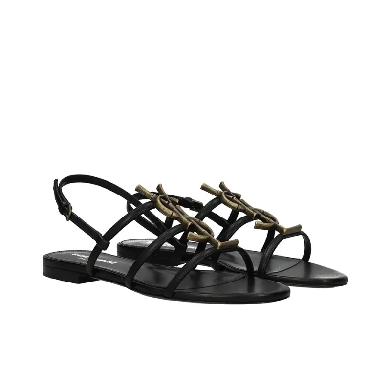 SAINT LAURENT One Strap Sandals Women's Black-2