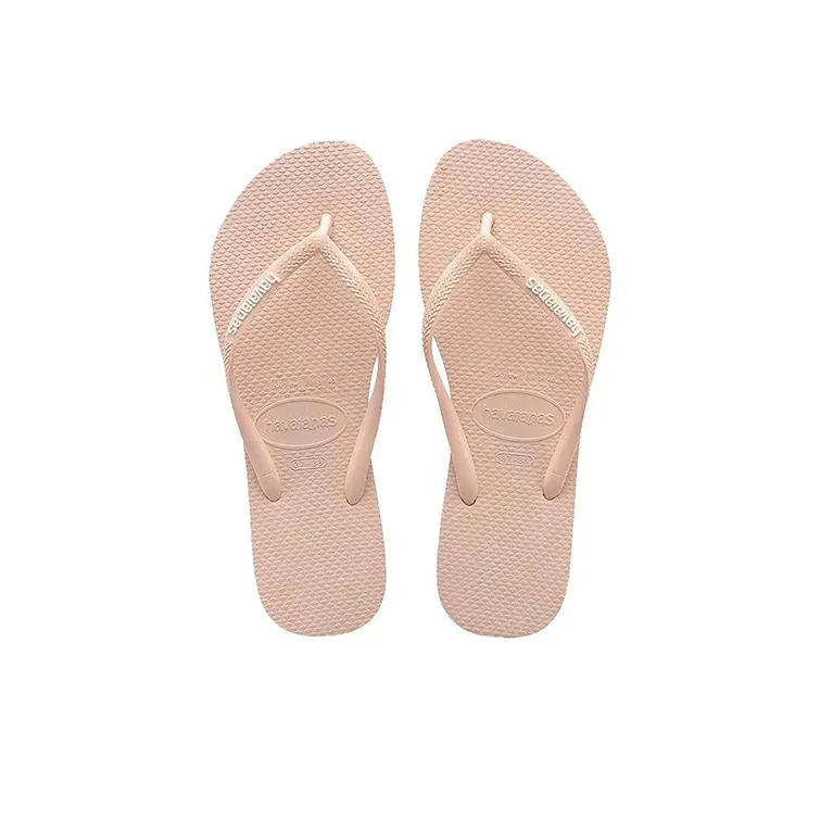 Havaianas Slim Logo Pop up Stylish Sandals Unisex Light Pink-3