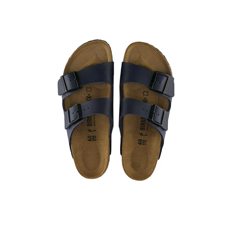 Birkenstock Arizona Rubber Sole Abrasion-Resistant Slide Slippers Unisex Blue Narrow Fit-4