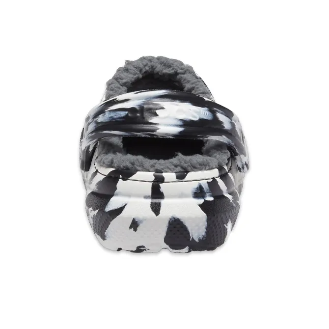 Crocs Classic Lined Clog Outdoor Sandals 'Marbled White Black' Women's-5