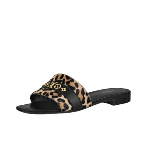 LOUIS VUITTON Revival Slide Slippers Women's Leopard