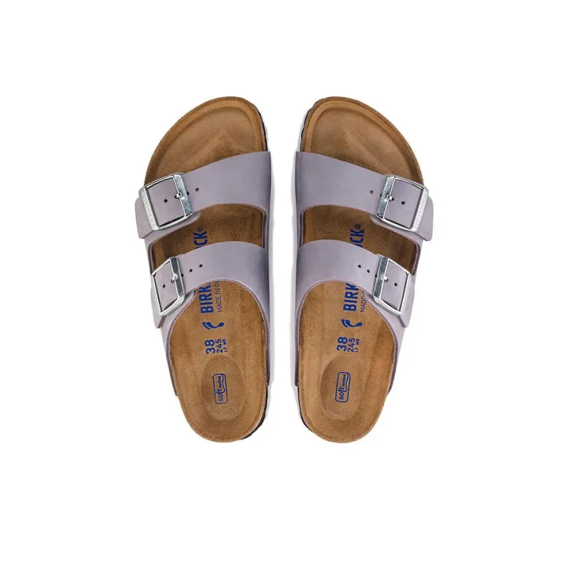 Birkenstock Arizona Softbed Nubuck Leather Purple Fog Women's-3