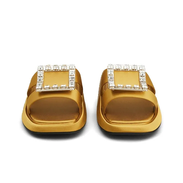 Roger Vivier Rubber Sole Slide Slippers Women's Yellow-2