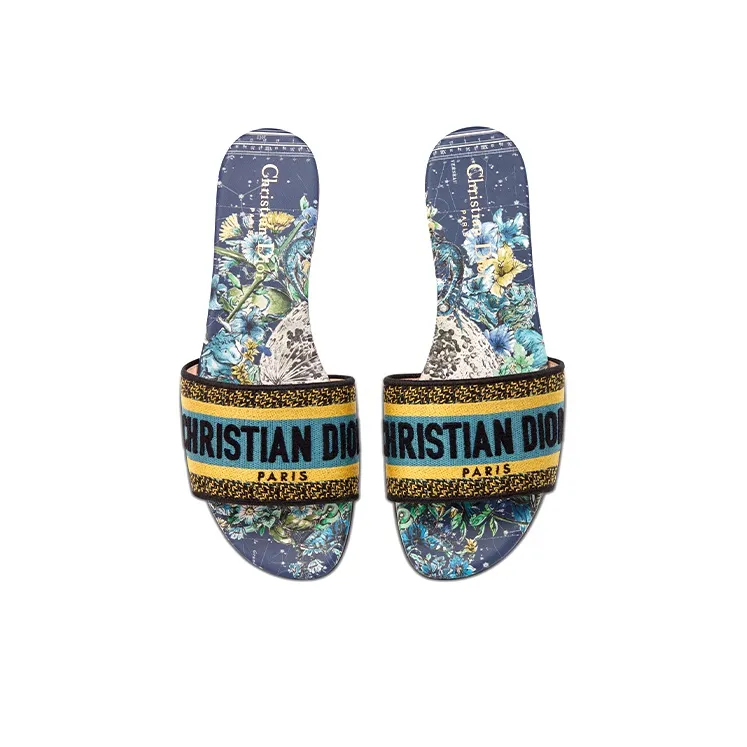 DIOR Dway Slide Slippers Women's Blue-4