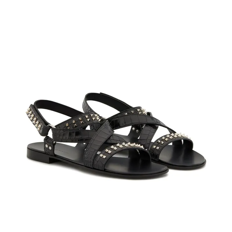 Giuseppe Zanotti/GZ Liam Studs Strap Sandals Men's Black-1