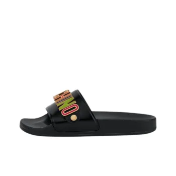 MOSCHINO Teddy Rubber Sole Odor-Resistant Slide Slippers Women's Black