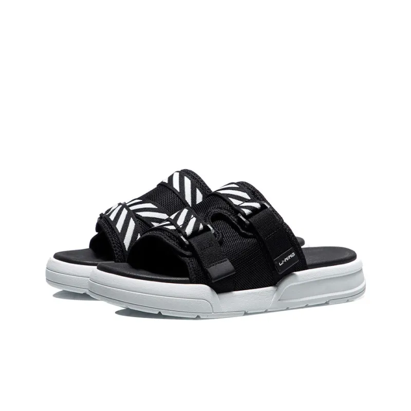 LiNing Slide Slippers Men's Black White-2