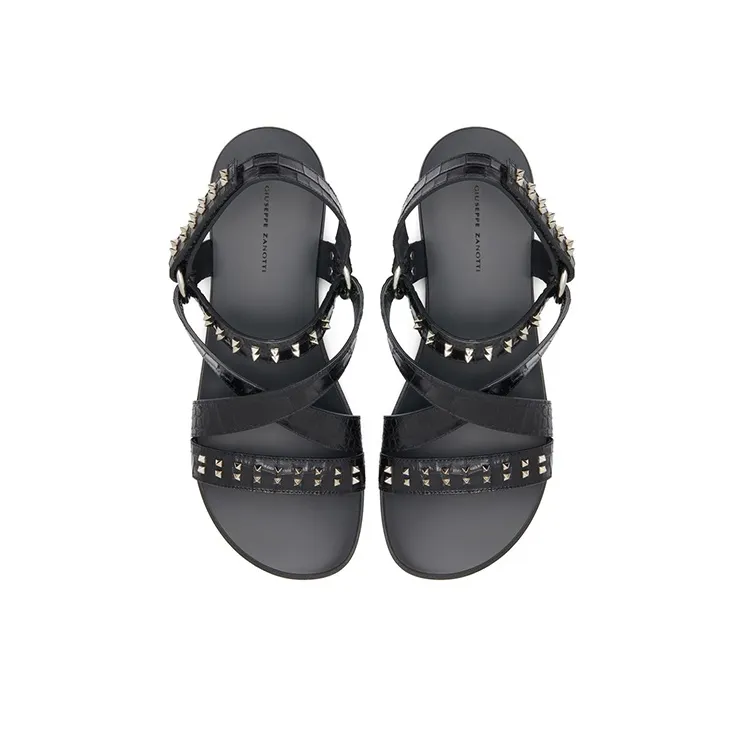 Giuseppe Zanotti/GZ Liam Studs Strap Sandals Men's Black-3