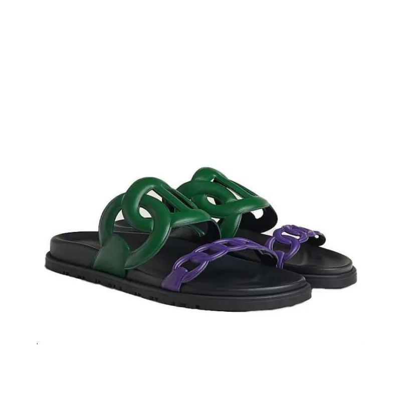 HERMES Slide Slippers Women's Violet-3