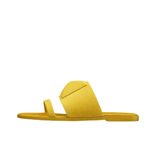 HERMES Caia Slide Slippers Women's Yellow