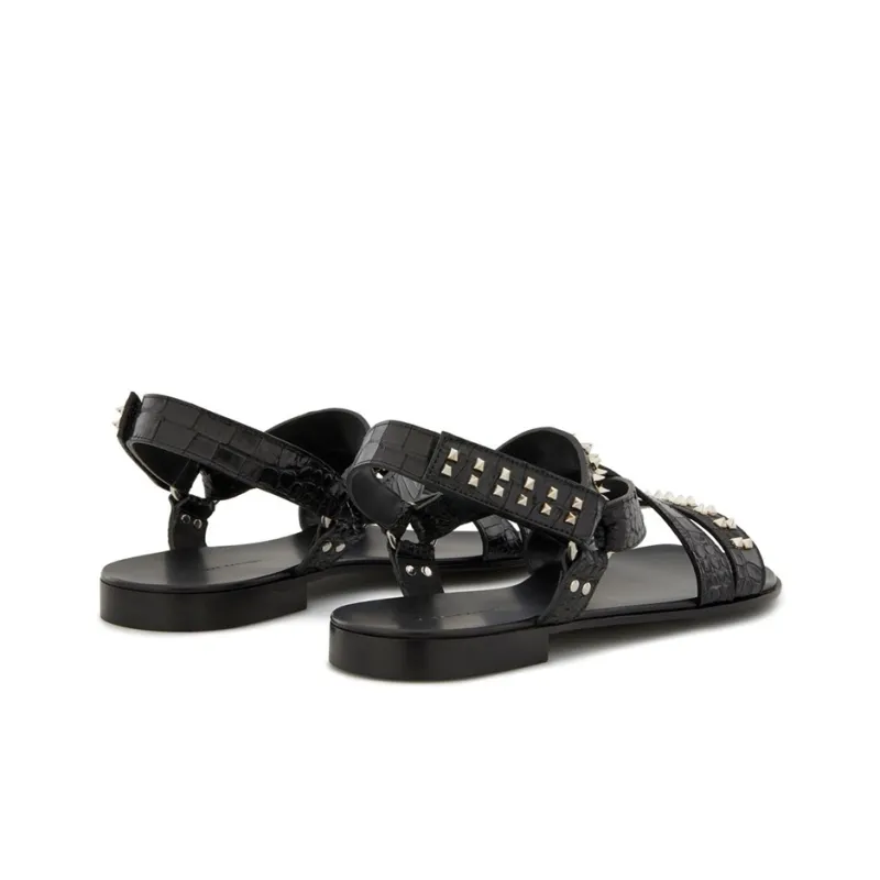 Giuseppe Zanotti/GZ Liam Studs Strap Sandals Men's Black-2
