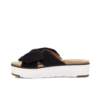 UGG Joanie Platform Slide Bow Black Slippers Women's