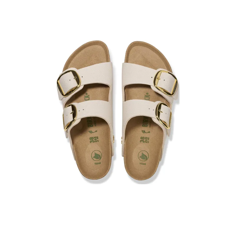 Birkenstock Arizona Big Buckle Rivet Logo Textile Narrow Fit 'Vegan Canvas Eggshell'-3
