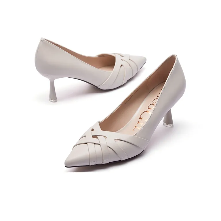 PACO GIL Slim Heel High Heels 6cm Women's White-1