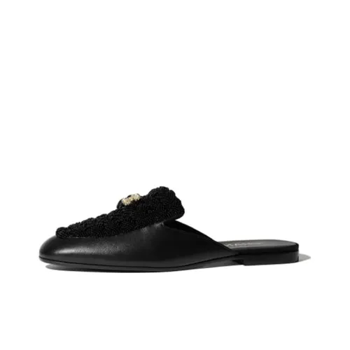 CHANEL Slide Slippers Women's Black