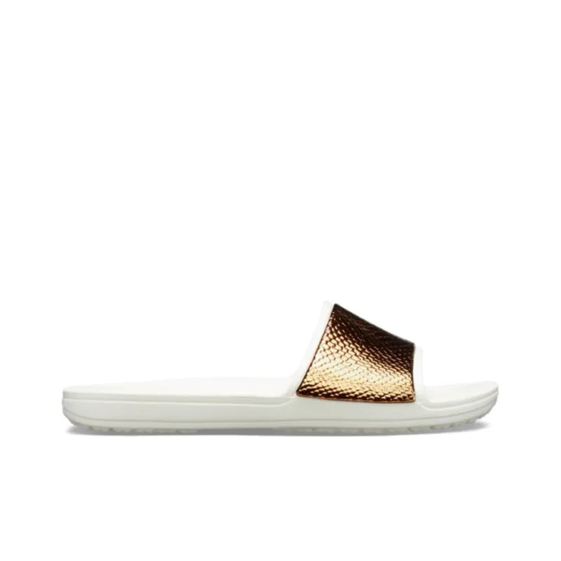 Crocs Sloane Slide Slippers Women's White/Gold-1