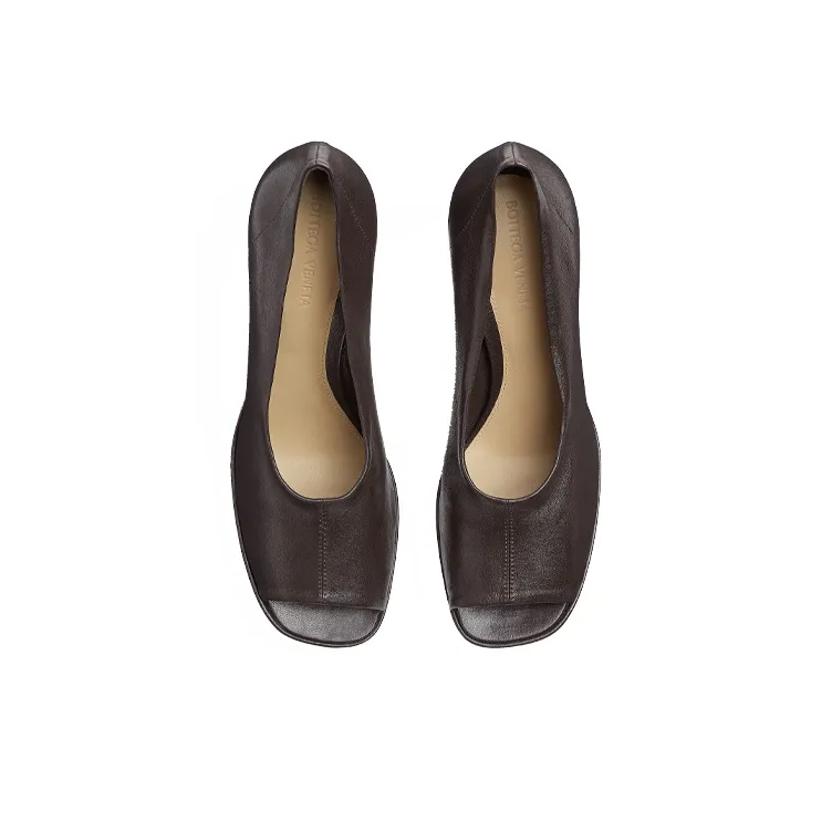 Bottega Veneta Stack High Heels Women's Dark Chocolate-3