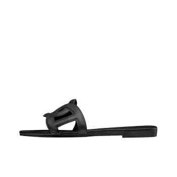 HERMES Aloha Sandals Black Women's