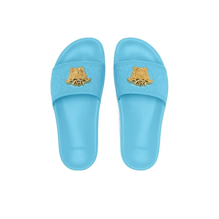 VERSACE Women's Palazzo Pool Slides 'Turquoise'-2