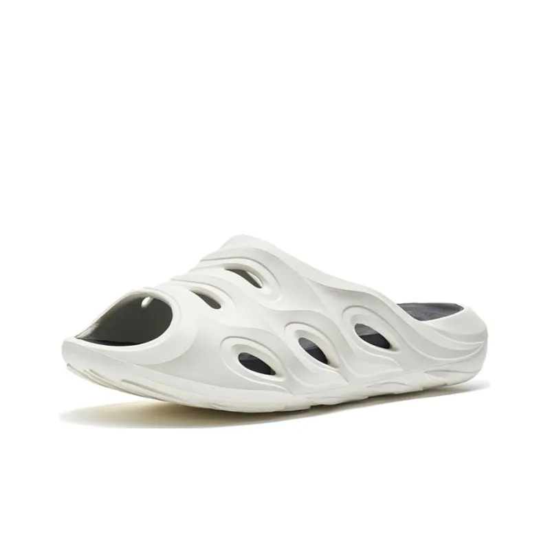 XTEP Flame Drag Rubber Sole Slide Slippers Men's White Black-1
