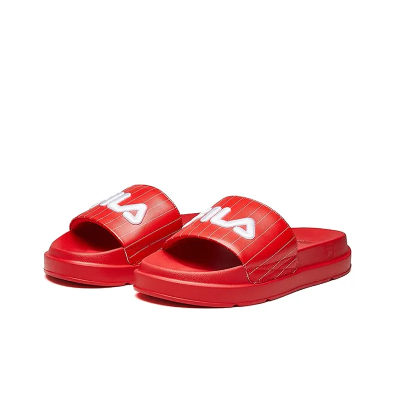 FILA Thick Sole Beach Large Red Slippers Women's-1