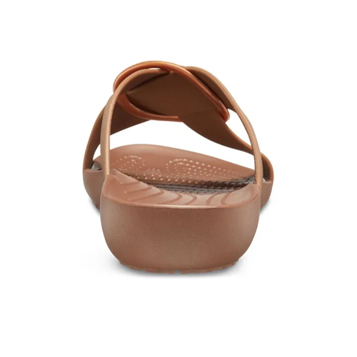 Crocs Serena Slide Slippers Women's Brown Yellow-5