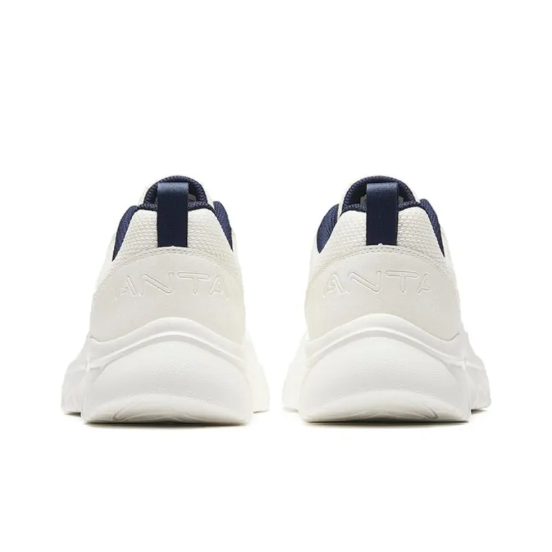 Anta Anti Slip Wear Resistant Low Top Running Shoes Men's White-3