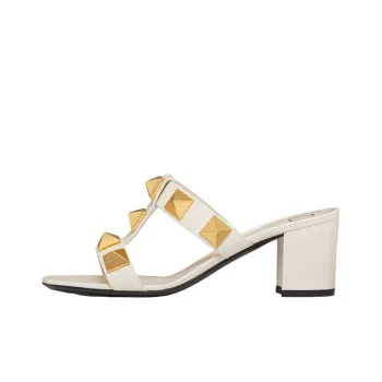 Valentino Roman Stud Slip Resistant Stylish Sandal 6cm Women's Light Ivory White