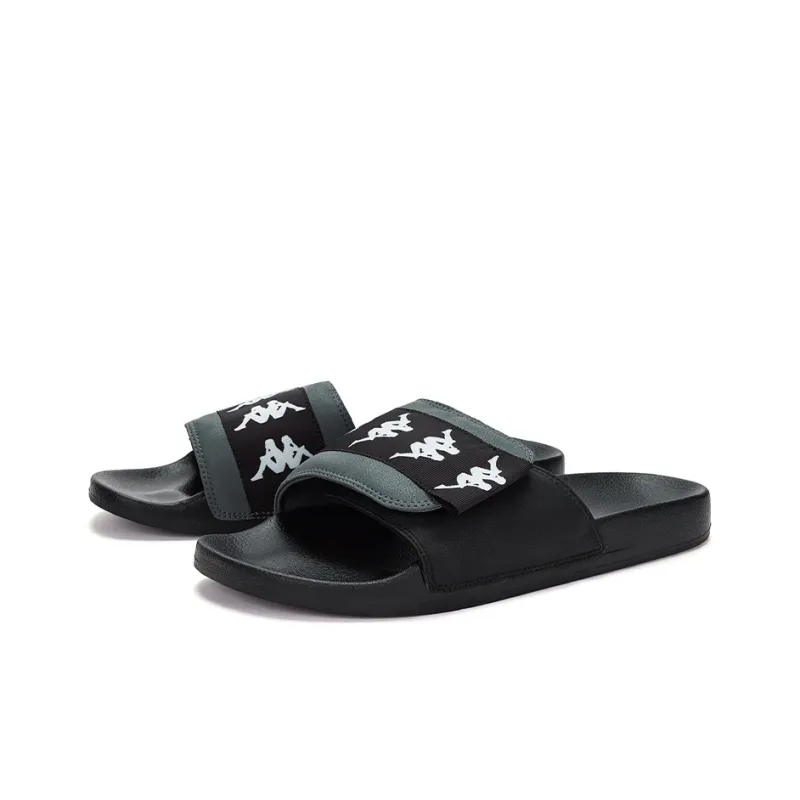 Kappa Slip-Resistant Slide Slippers Unisex Black Gray-4