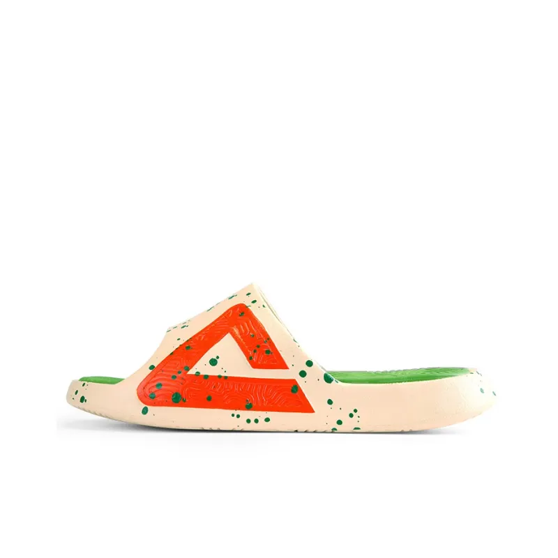 PEAK Quiet Slide Slippers Men's Beige Yellow Fruit Green-0