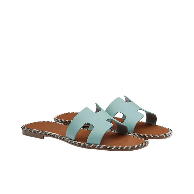 HERMES Oran Abrasion Resistant Slide Slippers Women's Blue-2