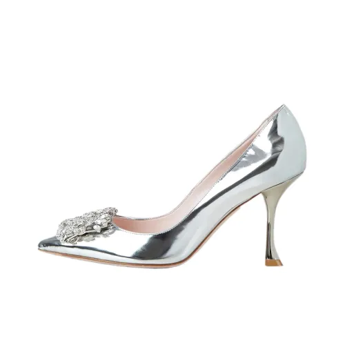 Roger Vivier RV BOUQUET STRASS High Heels Women's Silver