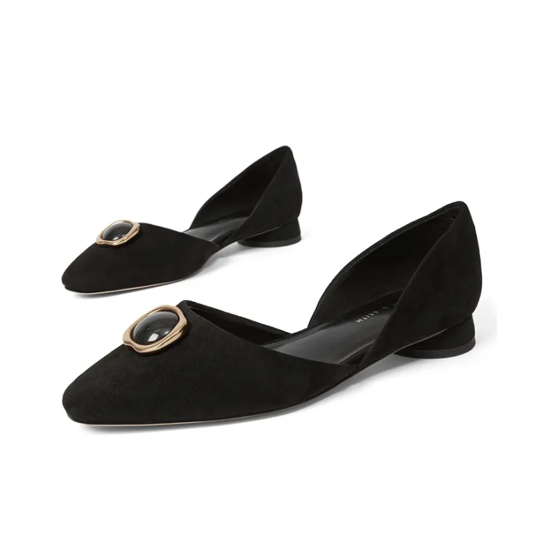 CHARLES&KEITH Casual Single Shoes Women's Black Textured-3